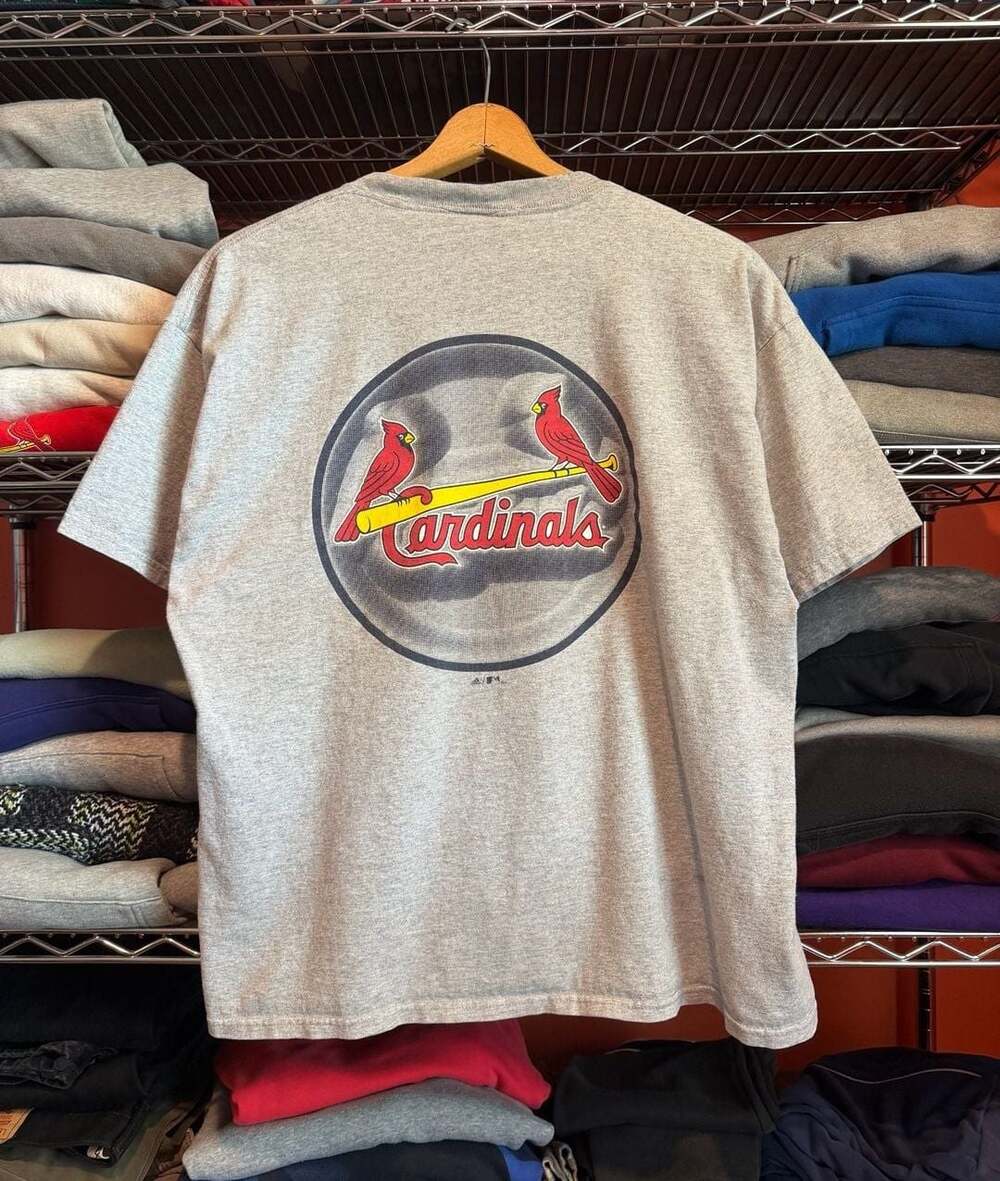 Vintage 2005 Adidas MLB St. Louis Cardinals Gray Graphic T-Shirt XL